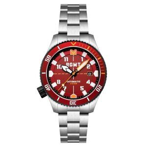 NWT Authentic Rgmt Recon Diver Automatic Red Dial Men's Watch